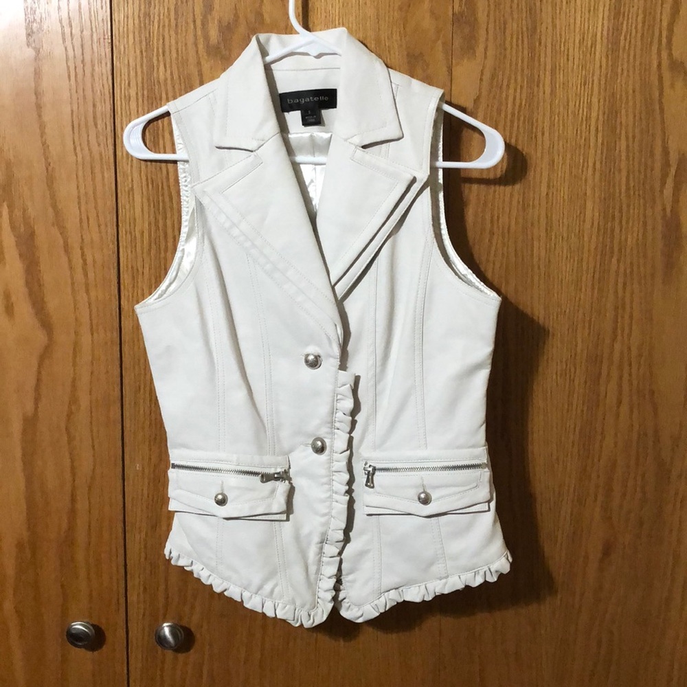 Bagatelle White Leather Vest